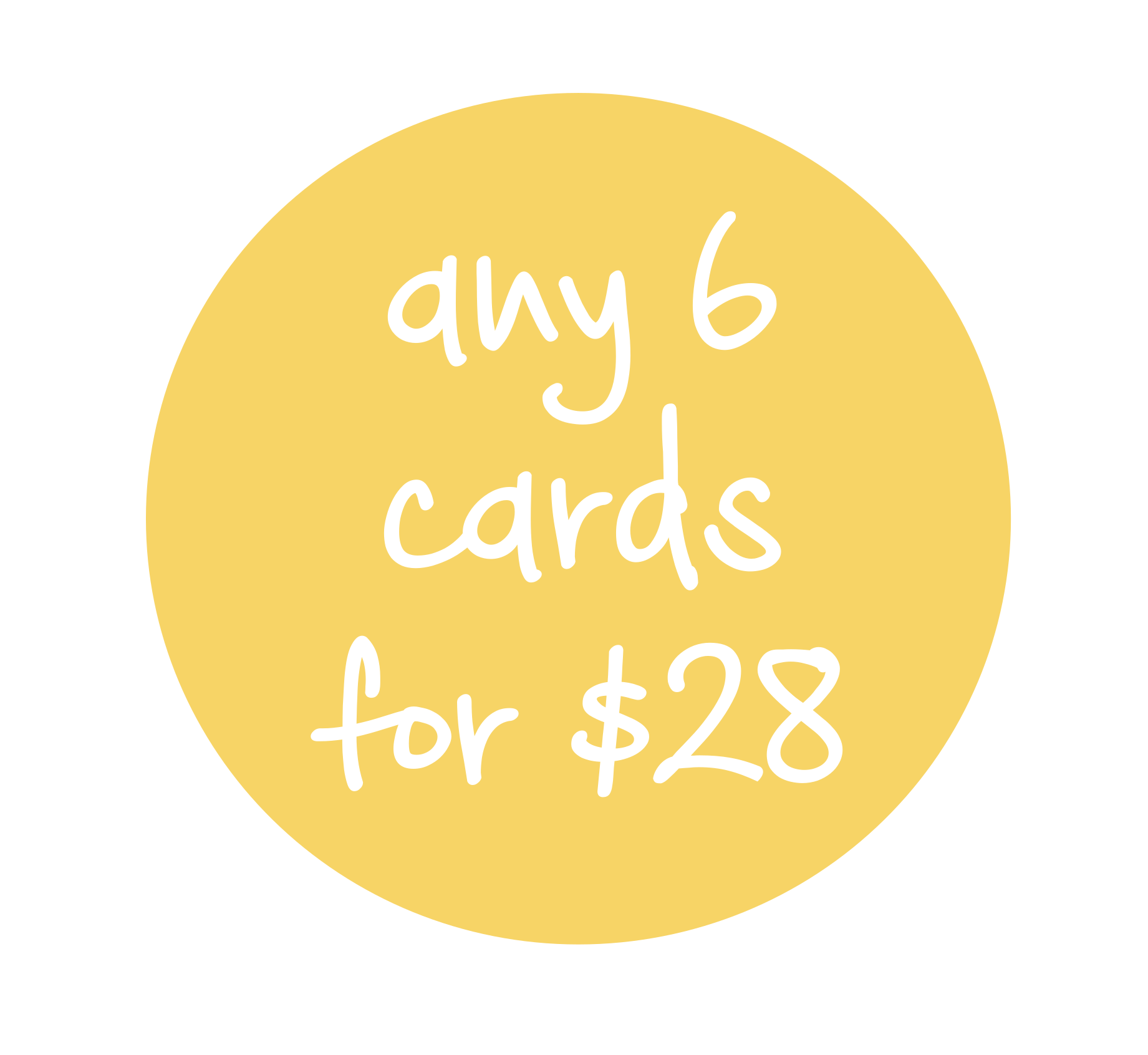 Any 6 cards for $28